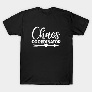 Chaos coordinator - funny teacher joke/pun (white) T-Shirt